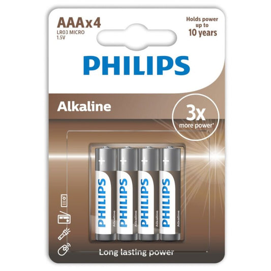 PHILIPS - ALKALINE BATTERIE AAA LR03 4ER PACK