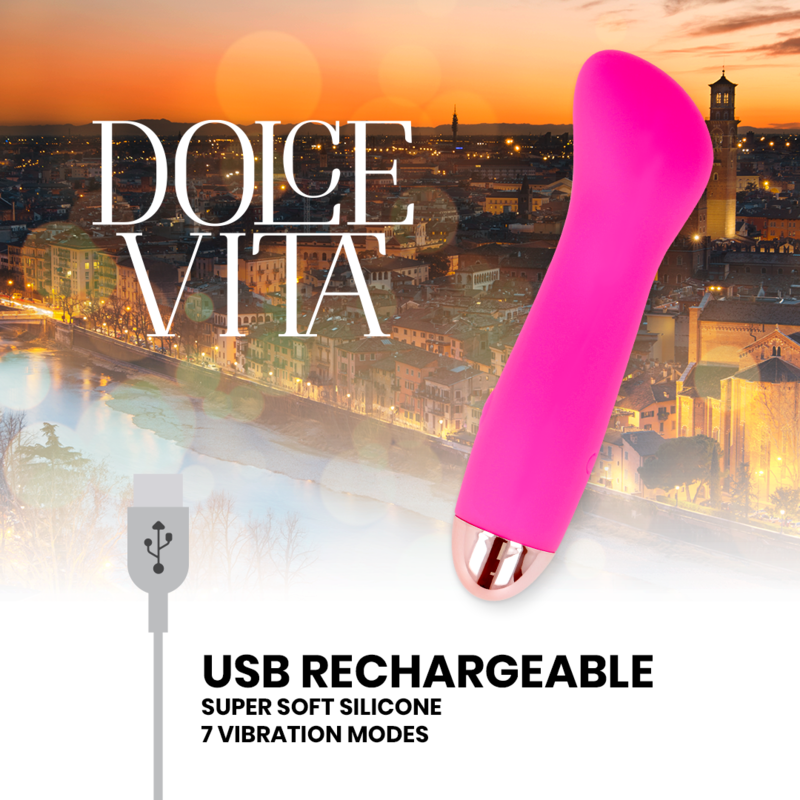 DOLCE VITA - AUFLADBARER VIBRATOR EINE ROSA 7 GESCHWINDIGKEIT