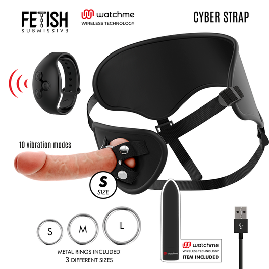 FETISH SUBMISSIVE CYBER STRAP - GURT MIT DILDO- UND BULLET-FERNBEDIENUNGS-UHRENTECHNOLOGIE