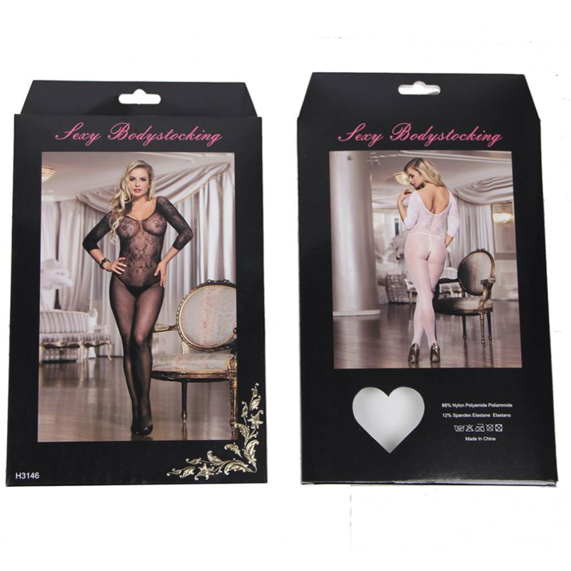 QUEEN LINGERIE - BODYSTOCKING MIT ÖFFNUNG LANGARM S/L