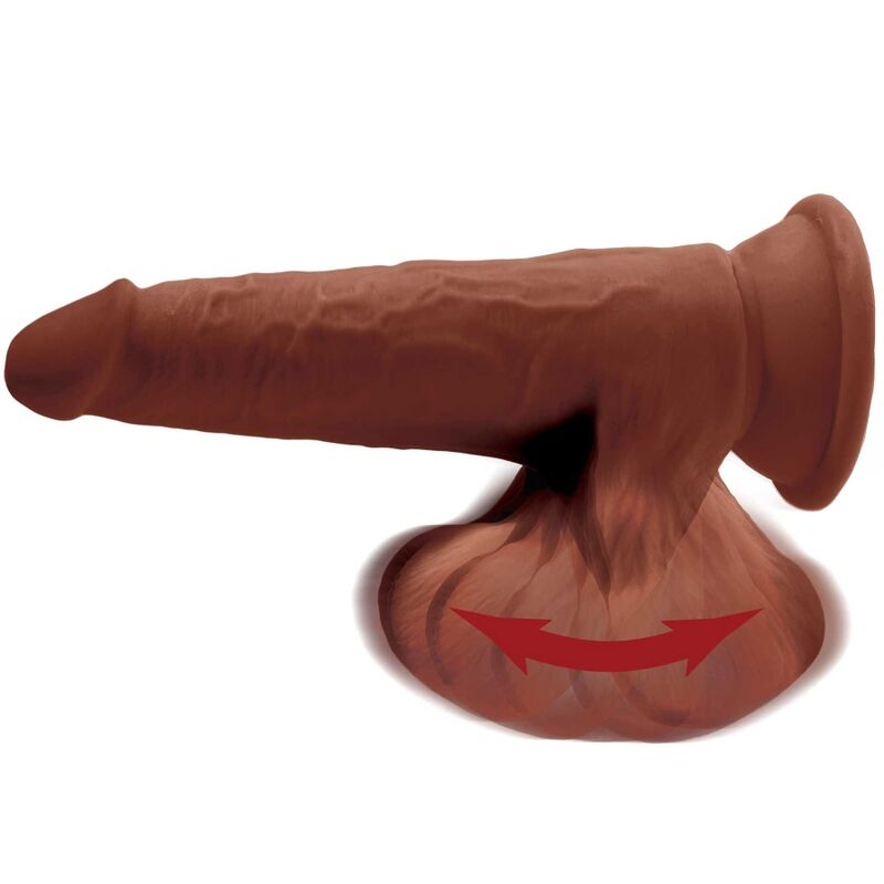 KING COCK - PLUS 3D DILDO SWINGING BALLS 24.5 CM BRAUN