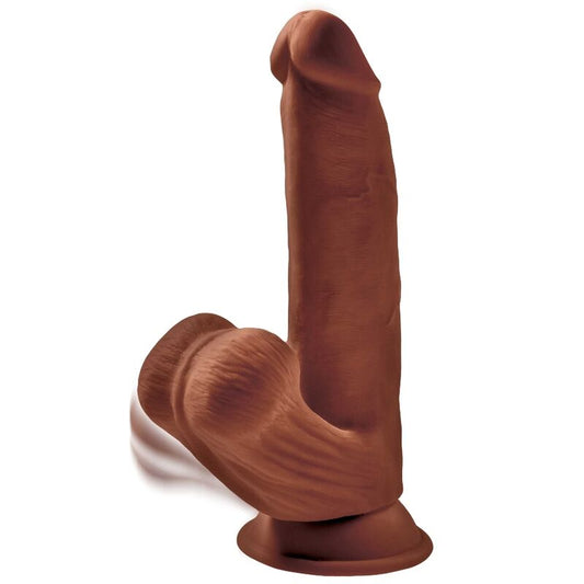 KING COCK - PLUS 3D DILDO SWINGING BALLS 24.5 CM BRAUN