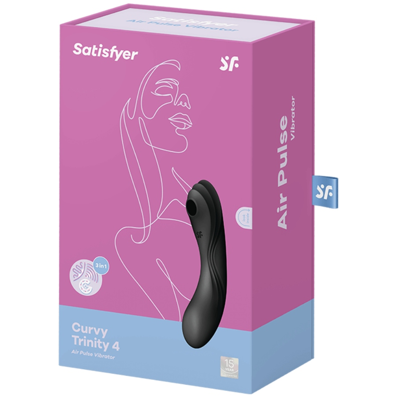 SATISFYER - CURVY TRINITY 4 AIR PULSE VIBRATOR SCHWARZ