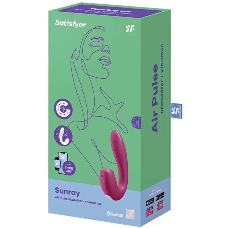 SATISFYER - SUNRAY STIMULATOR UND VIBRATOR APP ROT