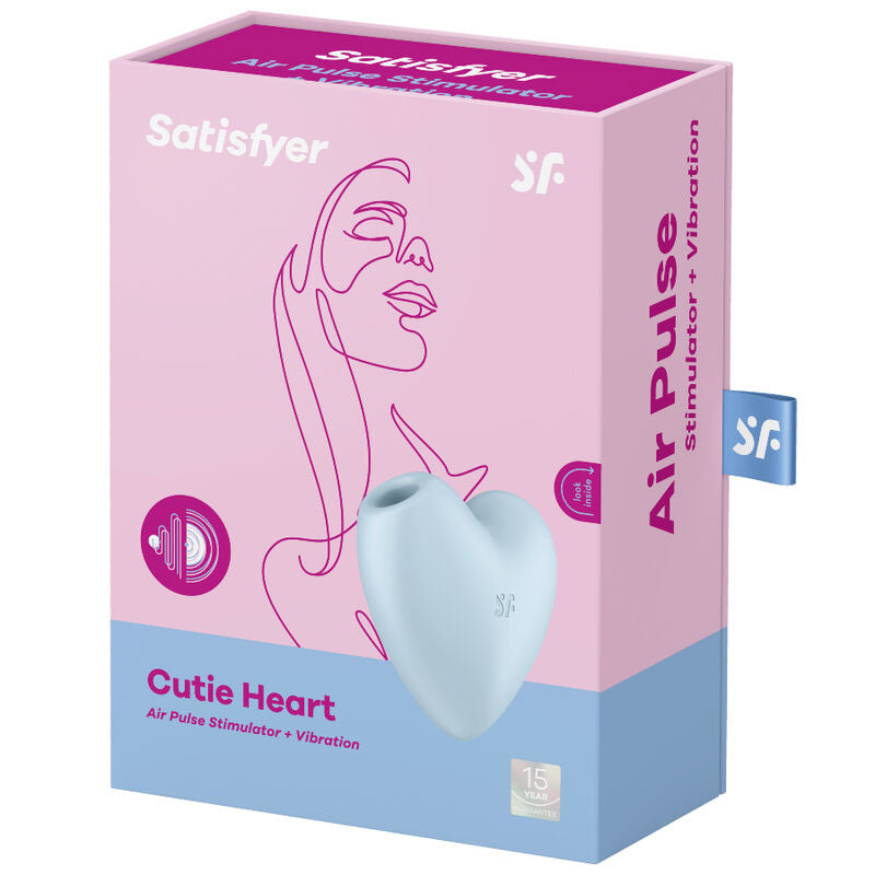 SATISFYER - CUTIE HEART AIR PULSE STIMULATOR & VIBRATOR BLAU