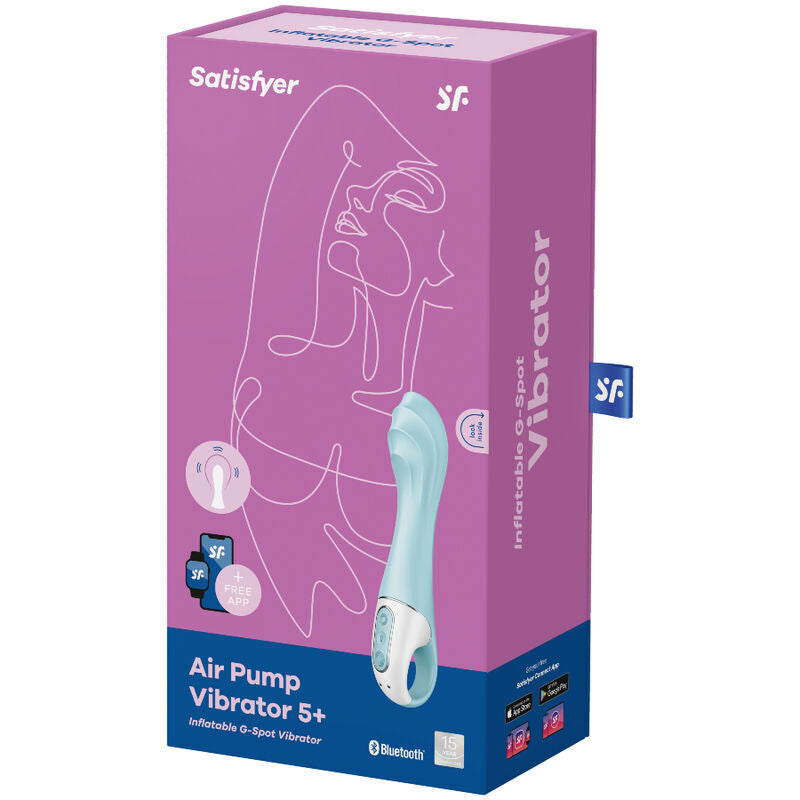 SATISFYER - AIR PUMP VIBRATOR 5+ AUFBLASBARE G-SPOT-VIBRATOR-APP BLAU