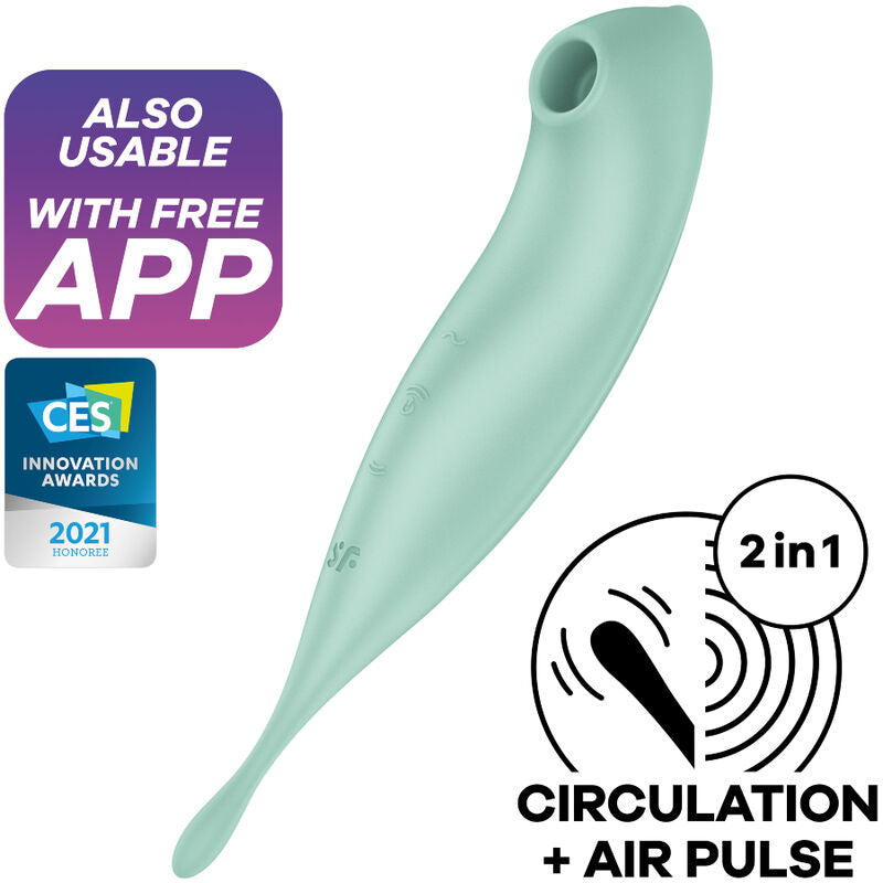 SATISFYER - TWIRLING PRO+ AIR PULSE STIMULATOR & VIBRATOR APP ROT