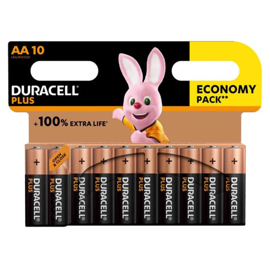 DURACELL - PLUS POWER 100 ALKALINE BATTERIE AA LR6 10 EINHEIT