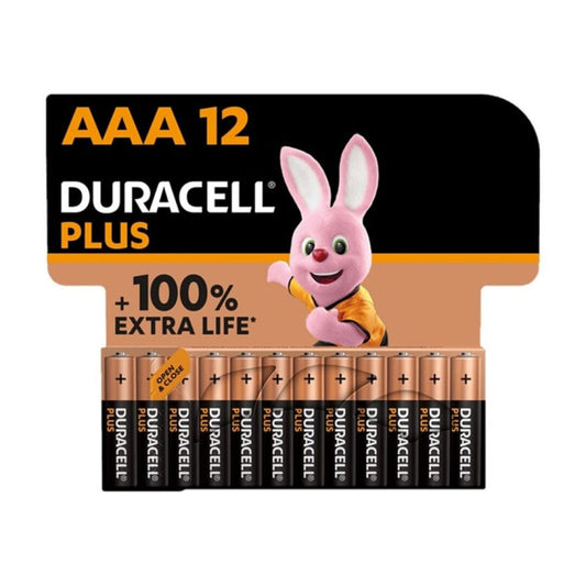 DURACELL - PLUS POWER 100 ALKALINE BATTERIE AAA LR03 12 EINHEIT