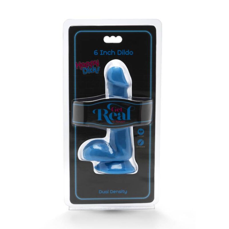 GET REAL - HAPPY DICKS DILDO 12 CM BLLE BLAU