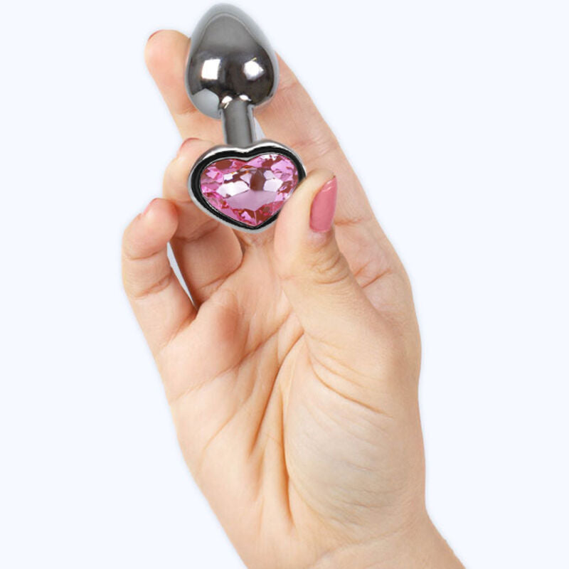 SECRETPLAY - BUTT PLUG AUS METALL FUCHSIA HERZ KLEINE GRÖSSE 7 CM