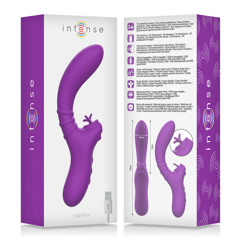 INTENSE - HARRY FLEXIBLER VIBRATOR MIT LILA ZUNGE