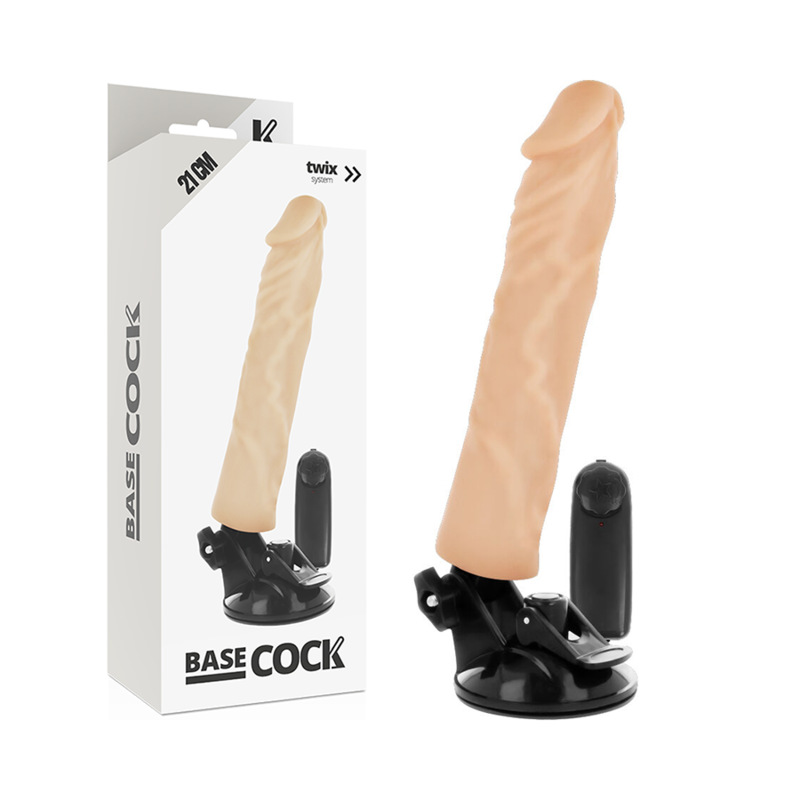 BASECOCK - REALISTISCHER VIBRATOR MIT FERNBEDIENUNG NATÜRLICHER 21 CM -O- 4 CM