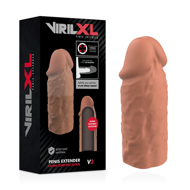 VIRILXL - FLÜSSIGE SILIKON V3 BRAUNE PENISVERLÄNGERUNG