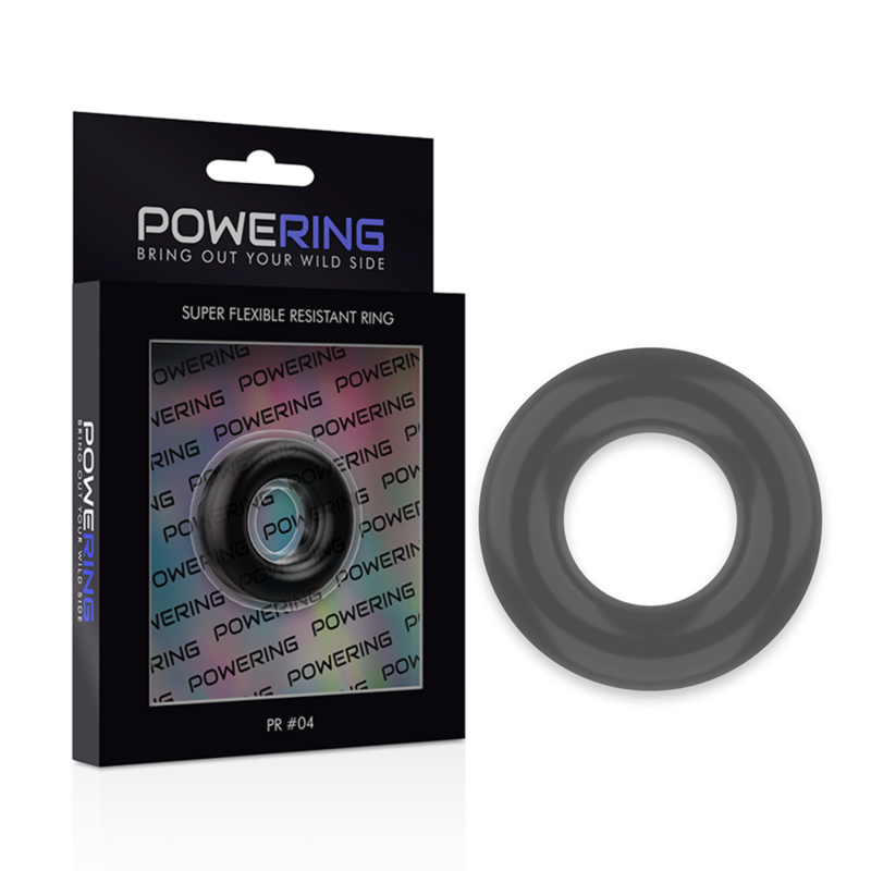 POWERING - SUPER FLEXIBLER UND WIDERSTANDSFÄHIGER PENISRING 3,8 CM PR04 SCHWARZ