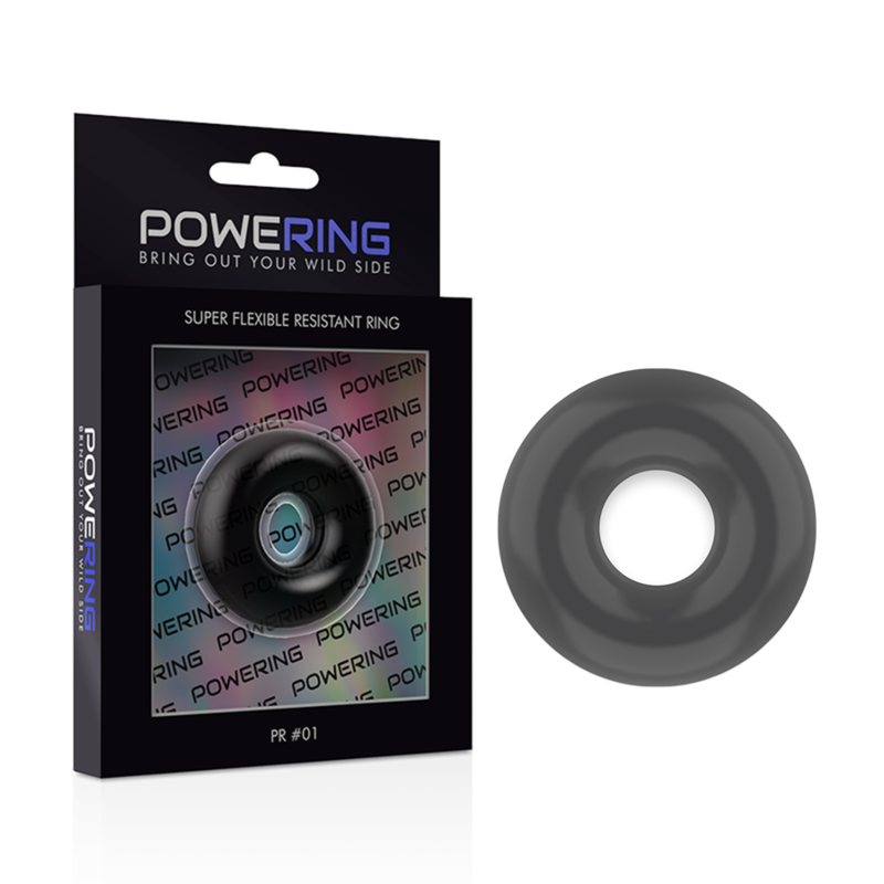 POWERING - SUPER FLEXIBLER UND WIDERSTANDSFÄHIGER PENISRING 3,5 CM SCHWARZ