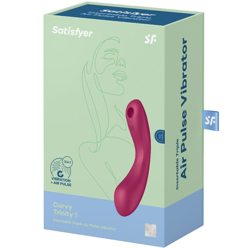 SATISFYER - CURVE TRINITY 1 AIR PULSE VIBRATION RED