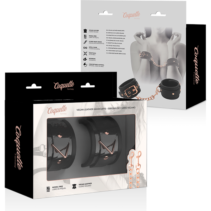 COQUETTE CHIC DESIRE - HANDSCHELLEN DER BLACK EDITION MIT NEOPRENFUTTER