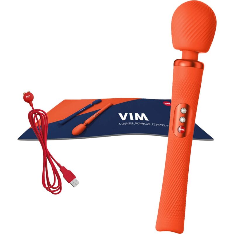 FUN FACTORY - VIM SILIKON WIEDERAUFLADBARER, VIBRIERENDER, GEWICHTETER RUMBLE WAND MITTERNACHTSBLAU