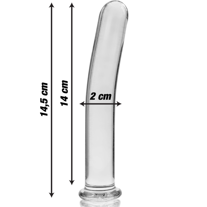 NEBULA SERIES BY IBIZA - MODELL 8 DILDO BOROSILIKATGLAS KLAR 14.5 CM -O- 2 CM