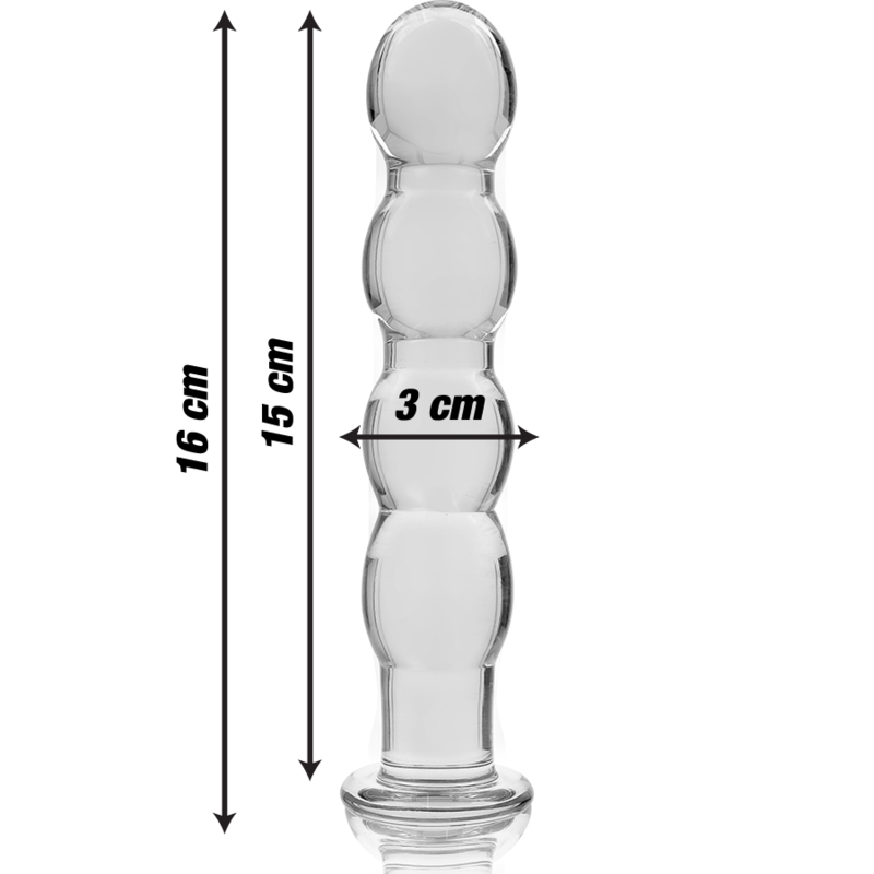 NEBULA SERIES BY IBIZA - MODELL 10 DILDO BOROSILIKATGLAS KLAR 16.5 CM -O- 3.5 CM