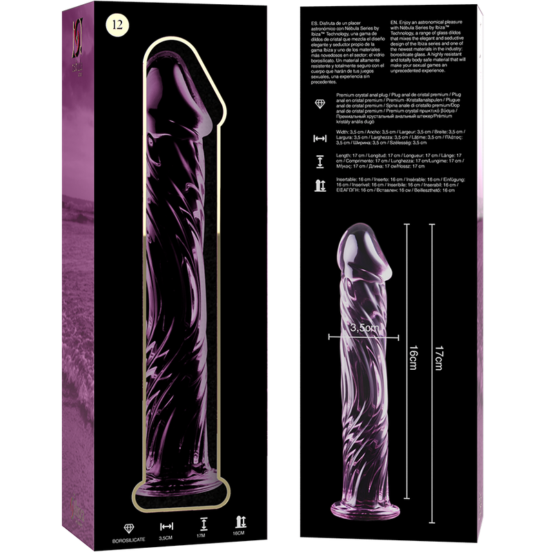 NEBULA SERIES BY IBIZA - MODELL 12 DILDO BOROSILIKATGLAS KLAR 17 CM -O- 3.5 CM