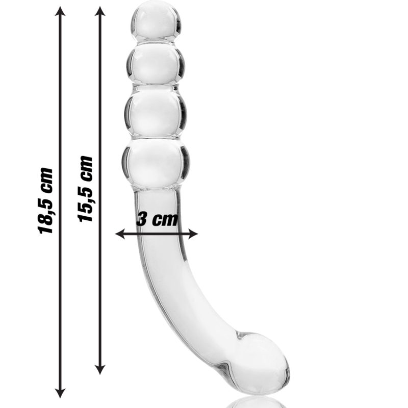 NEBULA SERIES BY IBIZA - MODELL 14 DILDO BOROSILIKATGLAS KLAR 18.5 CM -O- 3 CM