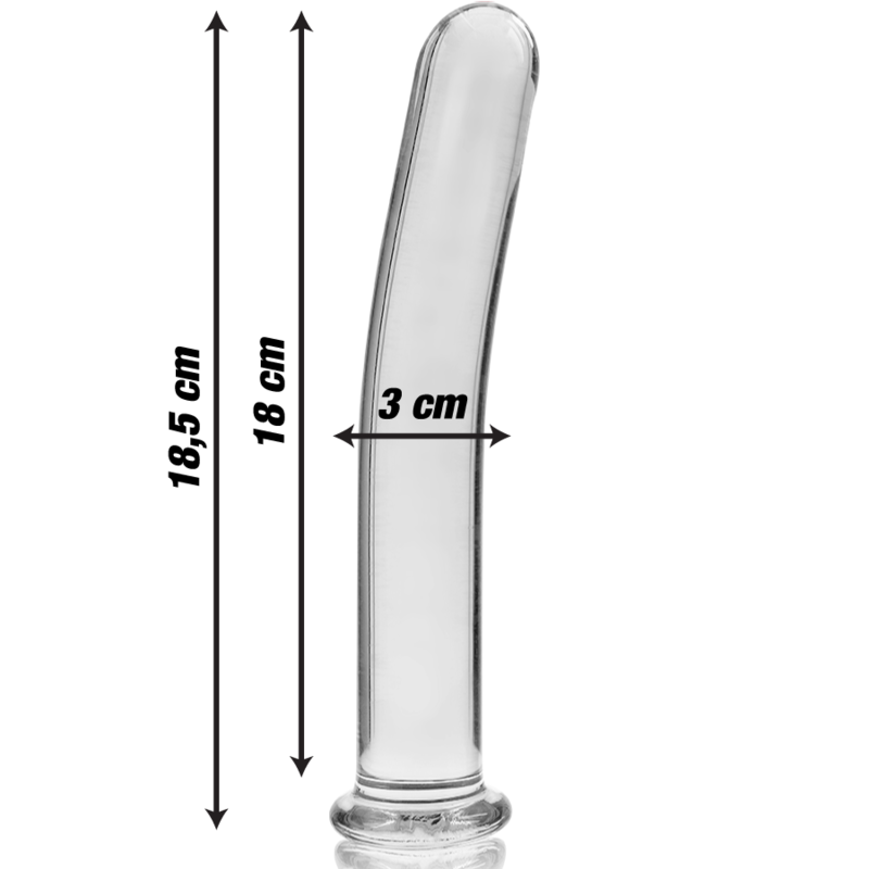 NEBULA SERIES BY IBIZA - MODELL 17 DILDO BOROSILIKATGLAS KLAR 18.5 CM -O- 3 CM