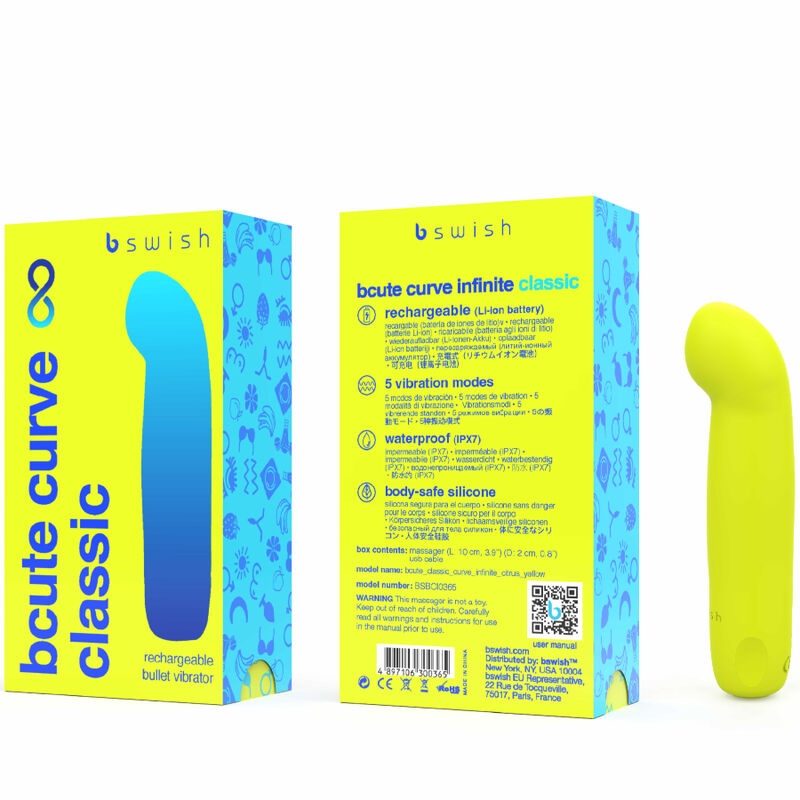 B SWISH - BCUTE CURVE INFINITE KLASSISCHER WIEDERAUFLADBARER SILIKONVIBRATOR GELB