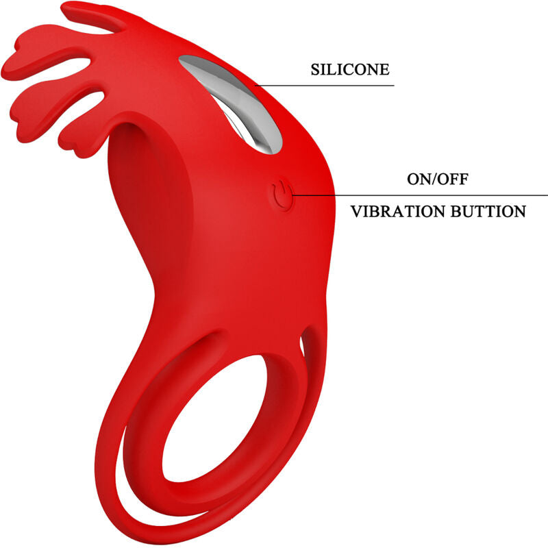 PRETTY LOVE - RUBEN VIBRATORRING 7 VIBRATIONEN SILIKON ROT