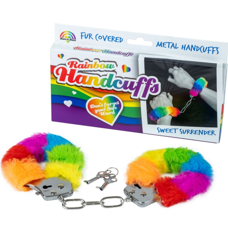 SPENCER & FLEETWOOD - HANDSCHELLEN AUS METALL MIT REGENBOGENGEFÜTTERT