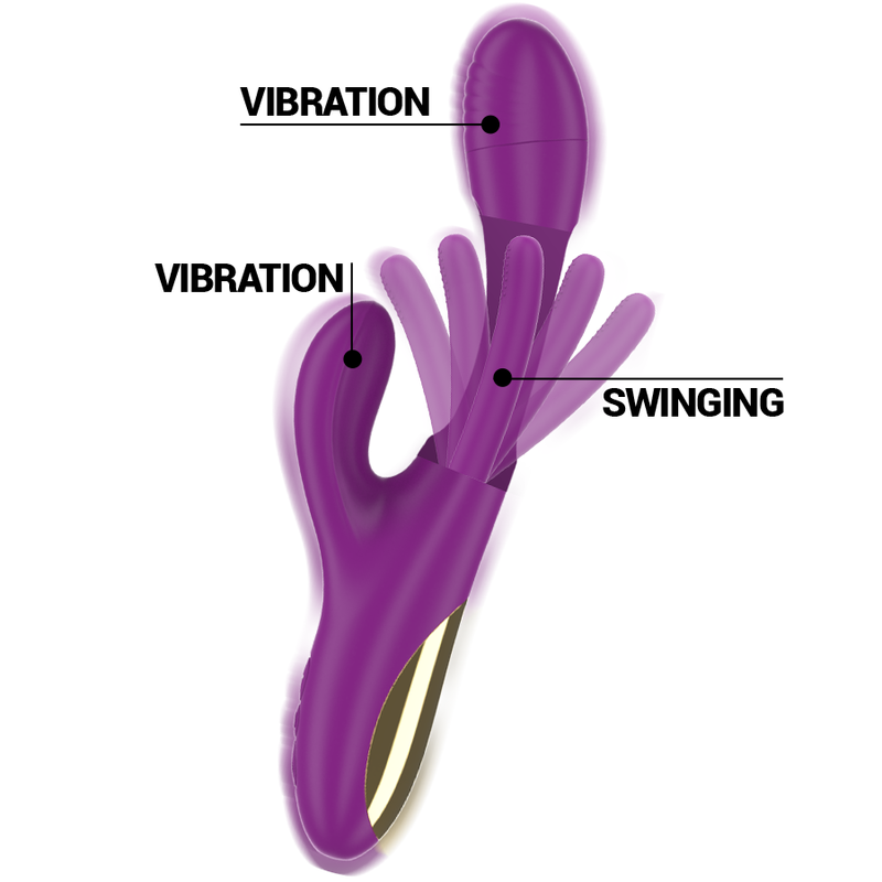 INTENSE - APOLO WIEDERAUFLADBARER MULTIFUNKTIONSVIBRATOR 7 VIBRATIONEN MIT LILA SCHWINGENDER ZUNGE