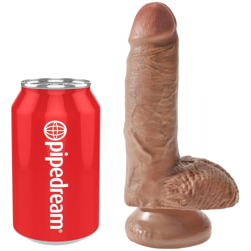 KING COCK - REALISTISCHER PENIS MIT KUGELN 13.2 CM KARAMELL