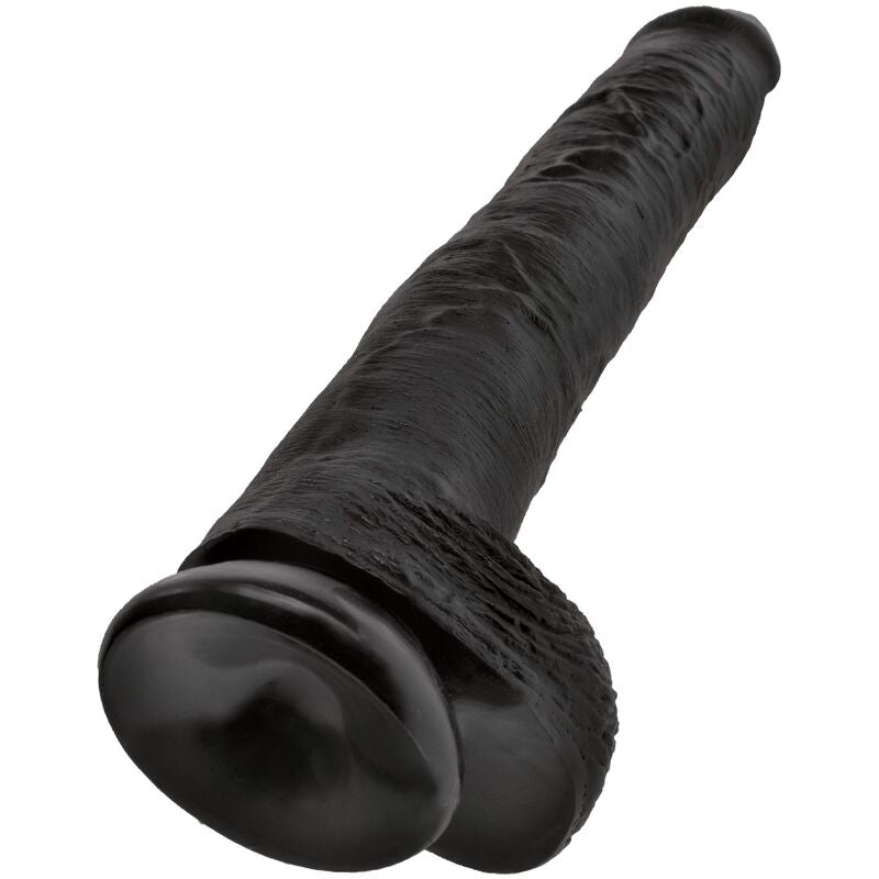 KING COCK - REALISTISCHER PENIS MIT EIER 30.5 CM SCHWARZ