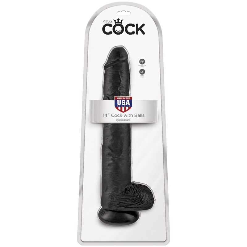 KING COCK - REALISTISCHER PENIS MIT EIER 30.5 CM SCHWARZ