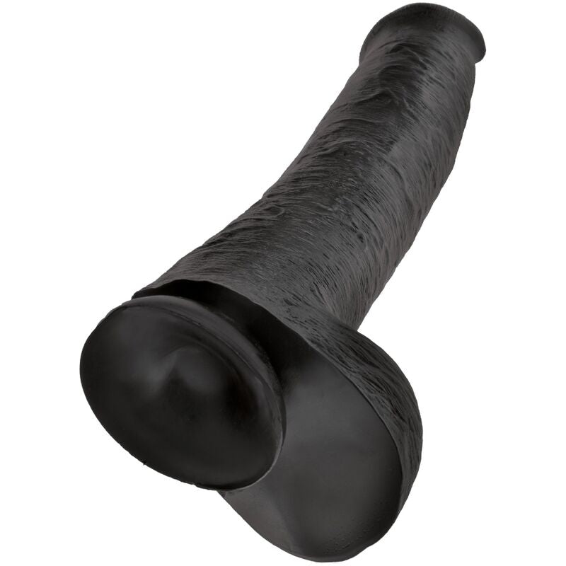 KING COCK - REALISTISCHER PENIS MIT EIER 34.2 CM SCHWARZ