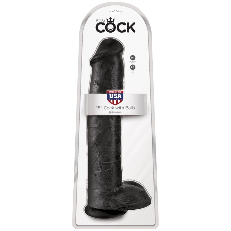 KING COCK - REALISTISCHER PENIS MIT EIER 34.2 CM SCHWARZ