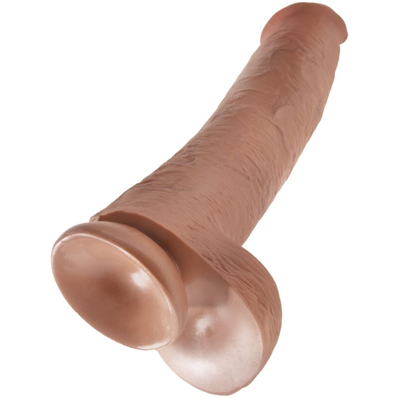 KING COCK - REALISTISCHER PENIS MIT KUGELN 34.2 CM KARAMELL