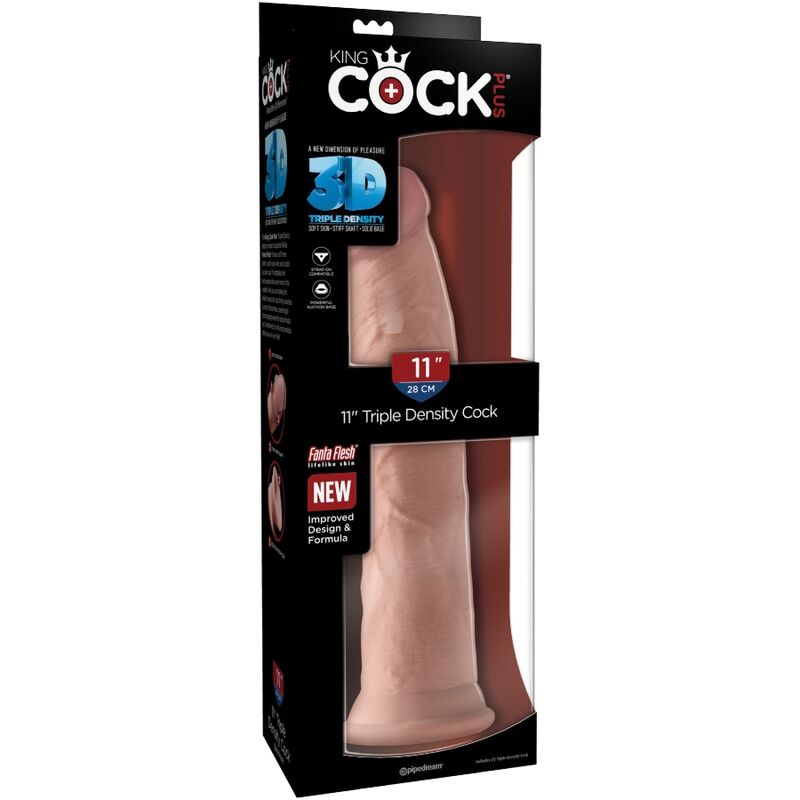 KING COCK - REALISTISCHER PENIS 3D 26 CM LICHT