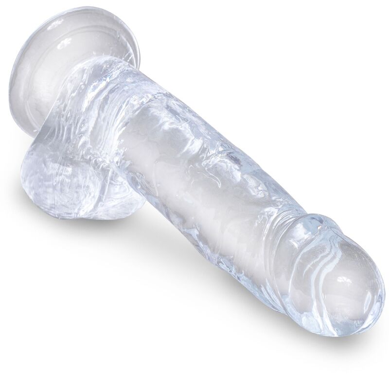 KING COCK - CLEAR REALISTISCHER PENIS MIT EIEREN 15.2 CM TRANSPARENT