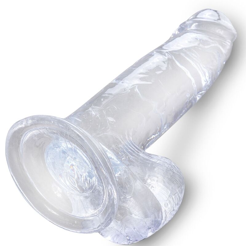 KING COCK - CLEAR REALISTISCHER PENIS MIT EIEREN 15.2 CM TRANSPARENT