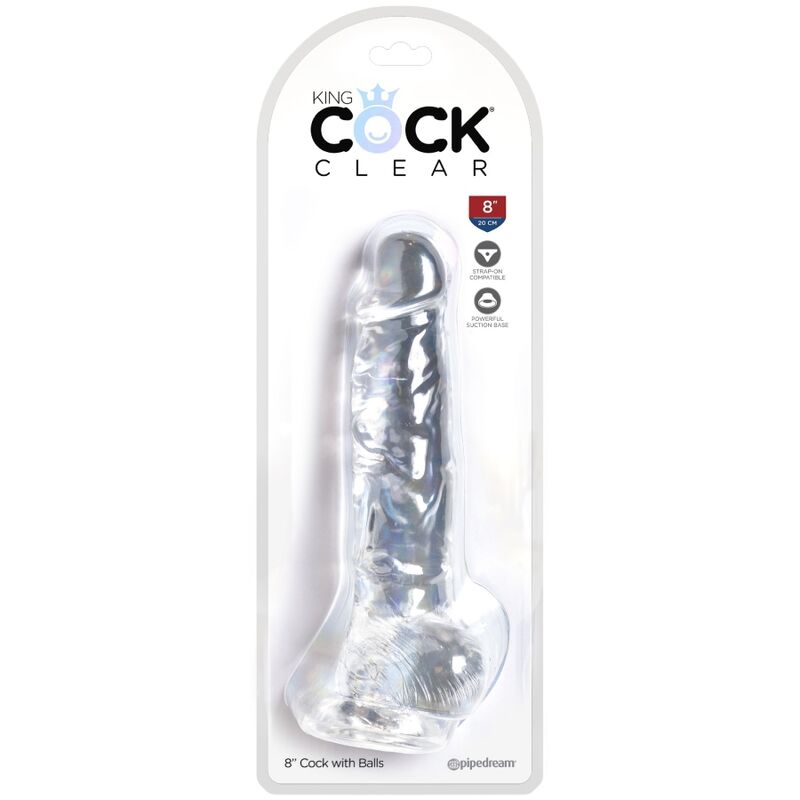 KING COCK - CLEAR REALISTISCHER PENIS MIT EIEREN 16.5 CM TRANSPARENT