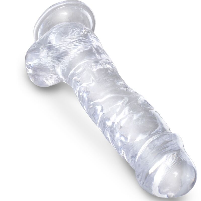 KING COCK - CLEAR REALISTISCHER PENIS MIT EIEREN 16.5 CM TRANSPARENT