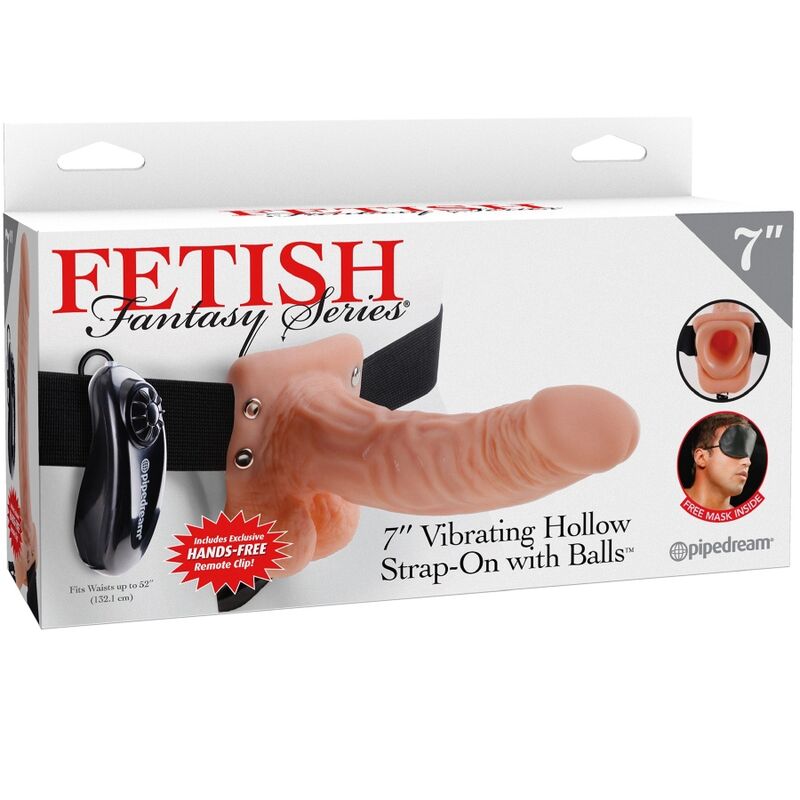 FETISH FANTASY SERIES - VERSTELLBARES GURT MIT FERNBEDIENUNG, REALISTISCHER PENIS MIT HODEN 17,8 CM