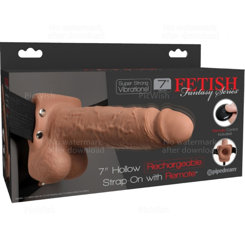 FETISH FANTASY SERIES - VERSTELLBARES GURT REALISTISCHER PENIS MIT WIEDERAUFLADBAREN BLLEN UND VIBRATOR 17,8 CM