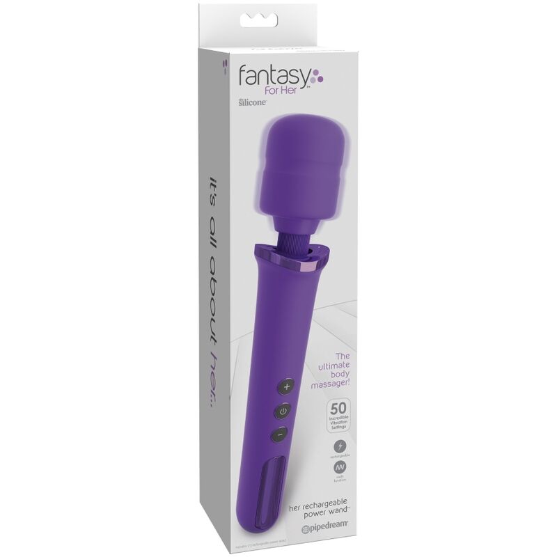 FANTASY FOR HER - WIEDERAUFLADBARER STAB-MASSAGER FÜR SIE & VIBRATOR 50 VIOLETTE STUFEN