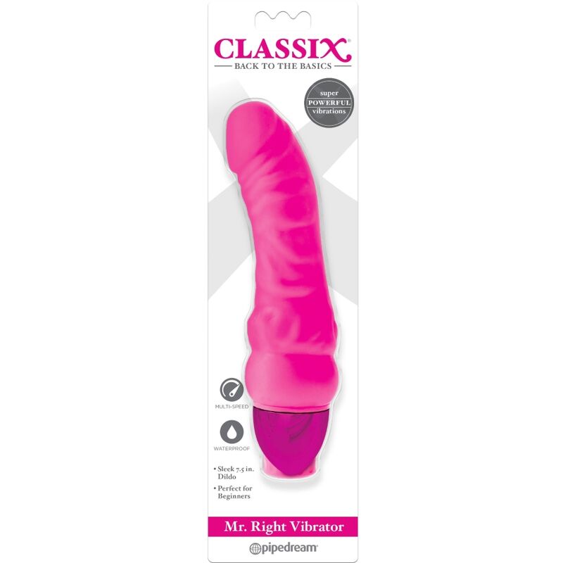 CLASSIX - VIBRIERENDER DILDO MR. RIGHT MULTI-SPEED 15,5 CM ROSA