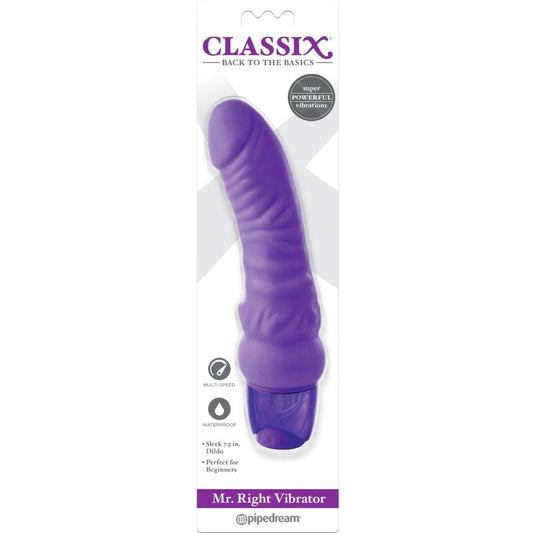 CLASSIX - VIBRIERENDER DILDO  MR. RIGHT MULTI-SPEED 15,5 CM LILA