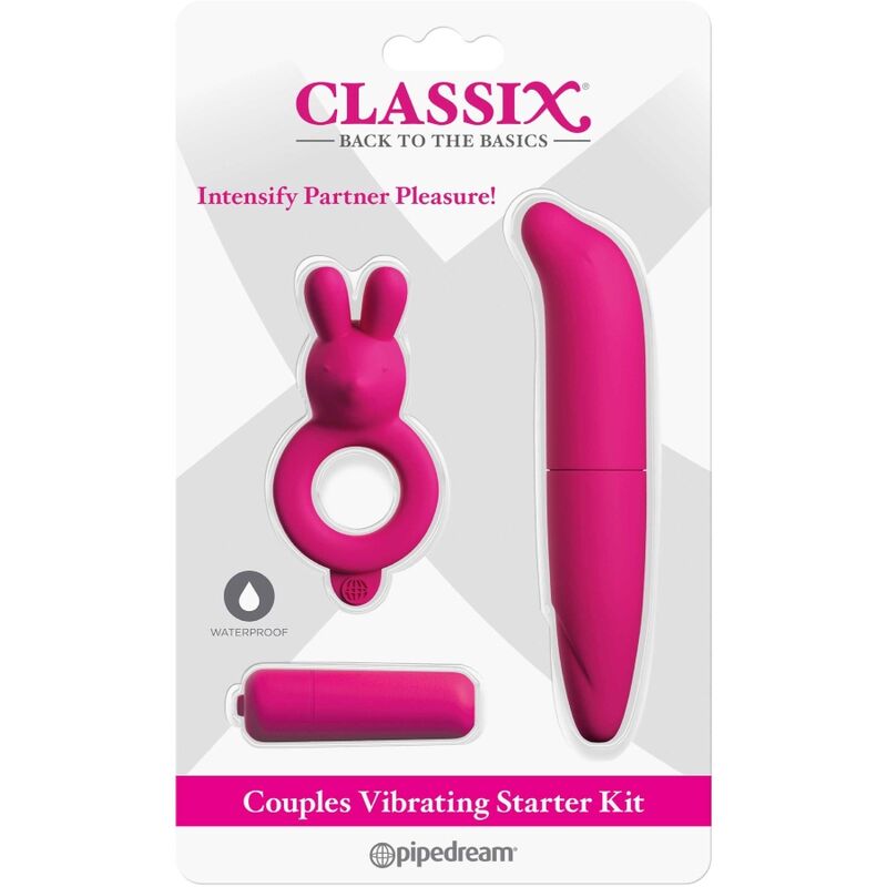 CLASSIX - KIT FÜR PAARE MIT RING, BULLET UND ROSA STIMULATOR