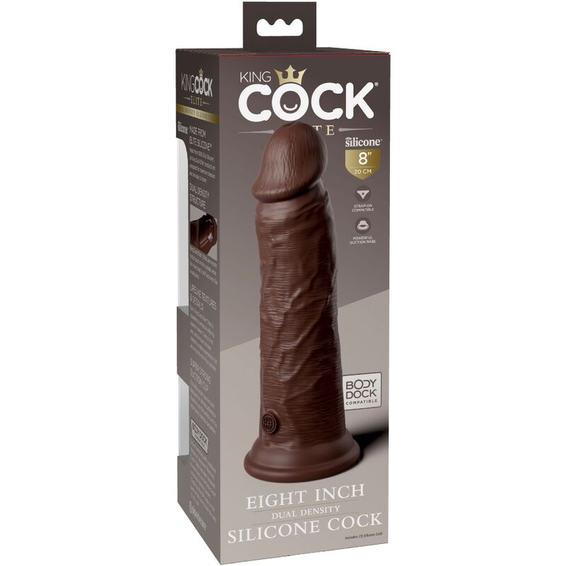 KING COCK - ELITE REALISTISCHER SILIKONDILDO 20.3 CM BRAUN